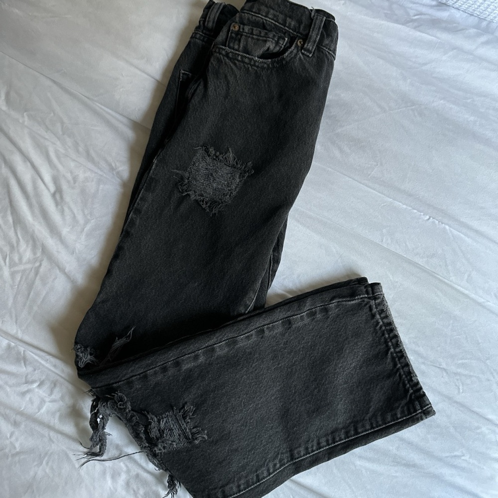 Boyfriend Black denim ripped jeans